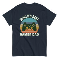 World's Best Gamer Dad T-shirt with controller design