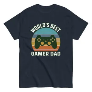 World's Best Gamer Dad T-shirt with controller design