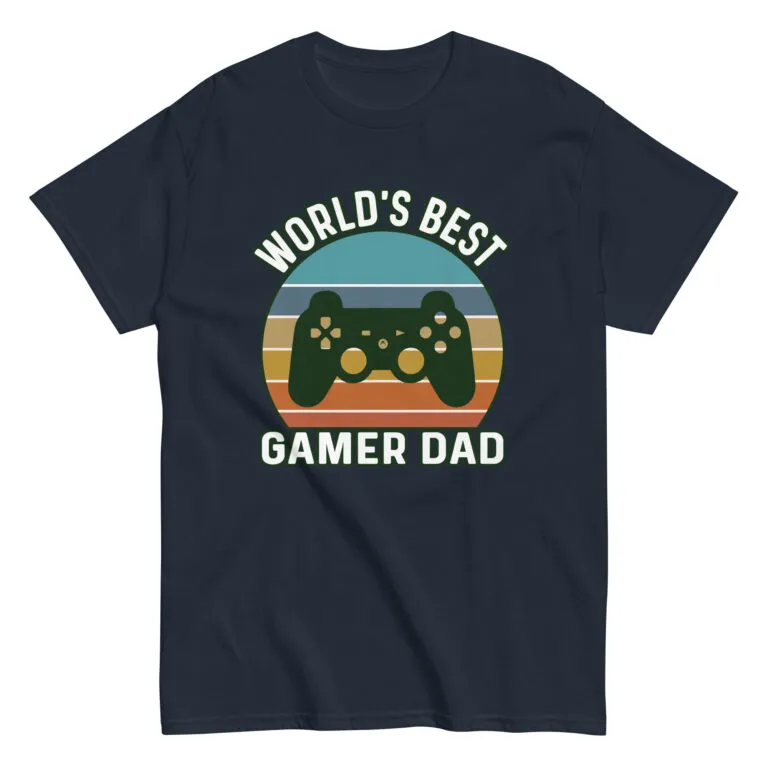 World's Best Gamer Dad T-shirt with controller design