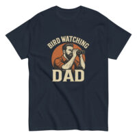 Vintage Bird Watching Dad T-Shirt, navy design