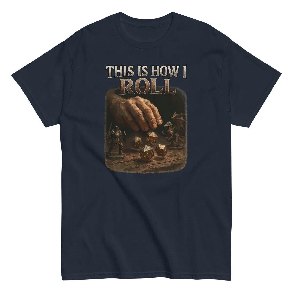 T-shirt with 'This Is How I Roll' design.