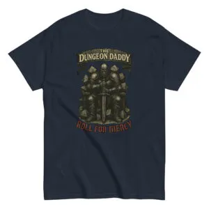 Dungeon Daddy t-shirt with armored knight design.
