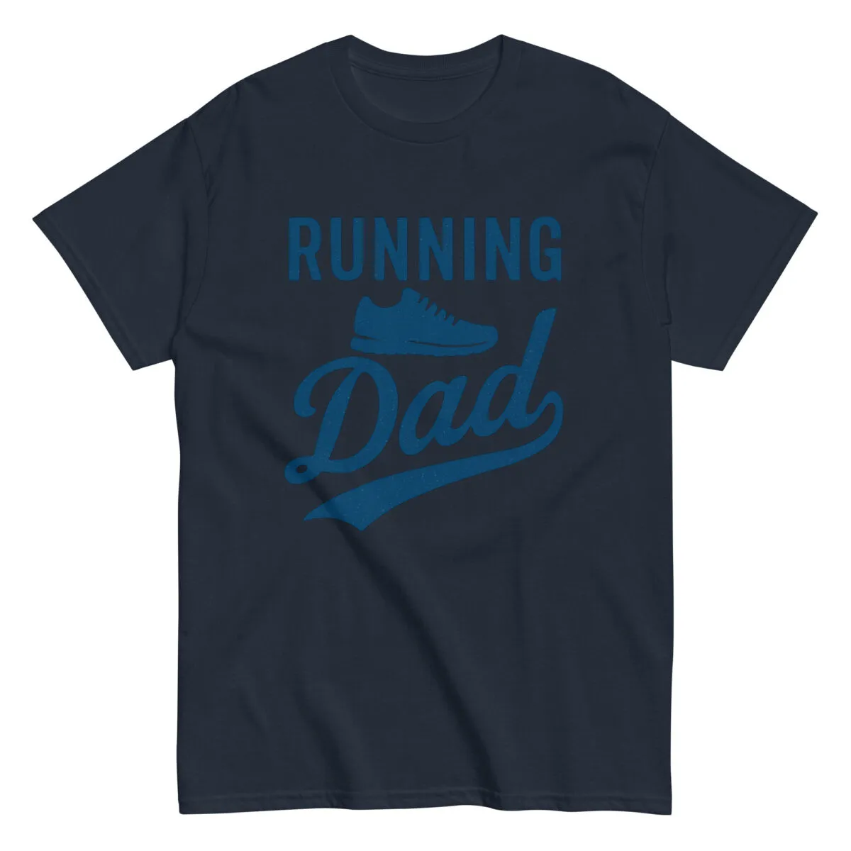 Navy t-shirt with 'Running Dad' slogan