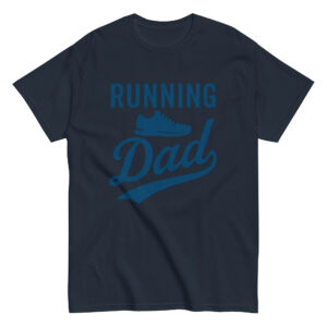 Navy t-shirt with 'Running Dad' slogan