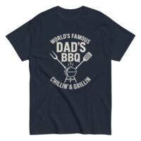 T-shirt with World's Famous Dad's BBQ design.