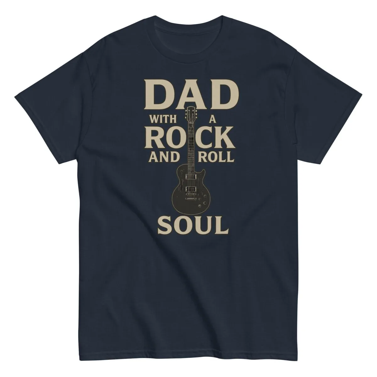 T-shirt with guitar design, 'Rock and Roll' theme