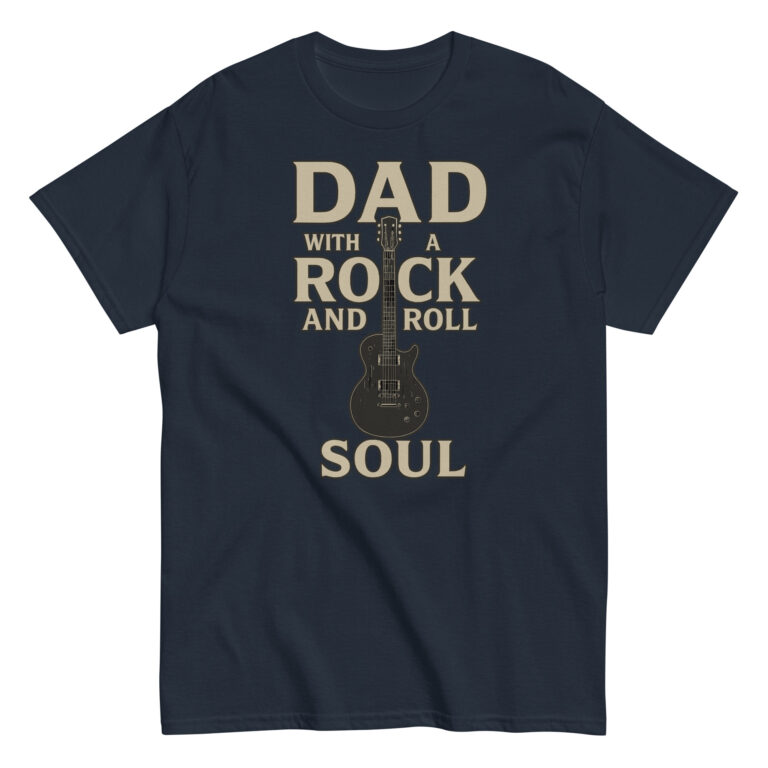 T-shirt with guitar design, 'Rock and Roll' theme