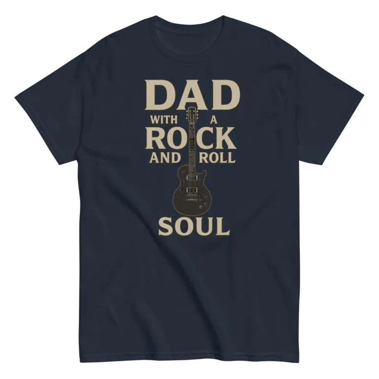 T-shirt with guitar design, 'Rock and Roll' theme