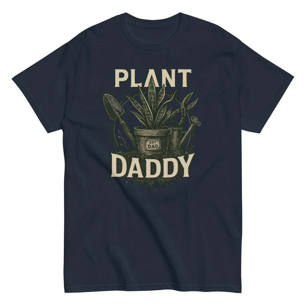 Navy T-shirt with 'Plant Daddy' design