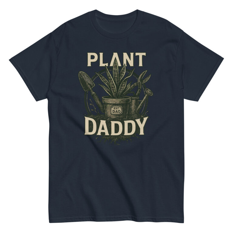 Navy T-shirt with 'Plant Daddy' design
