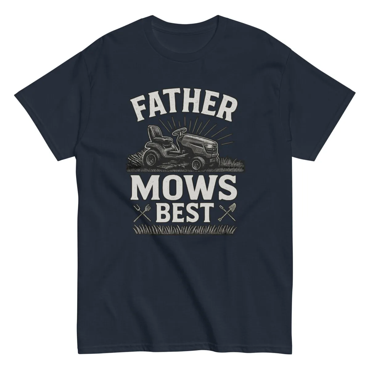 Father Mows Best t-shirt with lawnmower graphic.