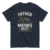 Father Mows Best t-shirt with lawnmower graphic.