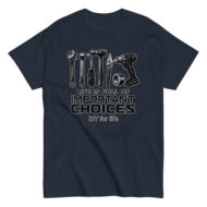 DIY tools t-shirt with motivational quote.