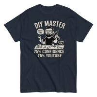 DIY Master graphic t-shirt with tools illustration.
