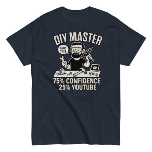 DIY Master graphic t-shirt with tools illustration.