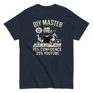 DIY Master graphic t-shirt with tools illustration.