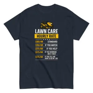 Lawn care rates humorous T-shirt design