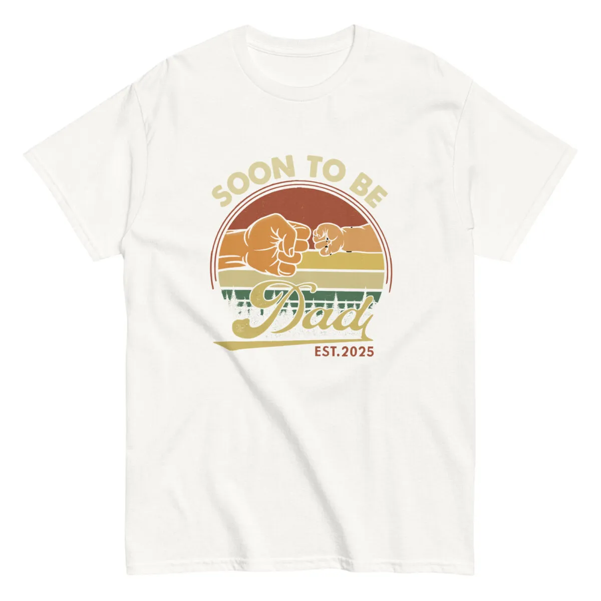 T-shirt with 'Soon to Be Dad' design 2025.