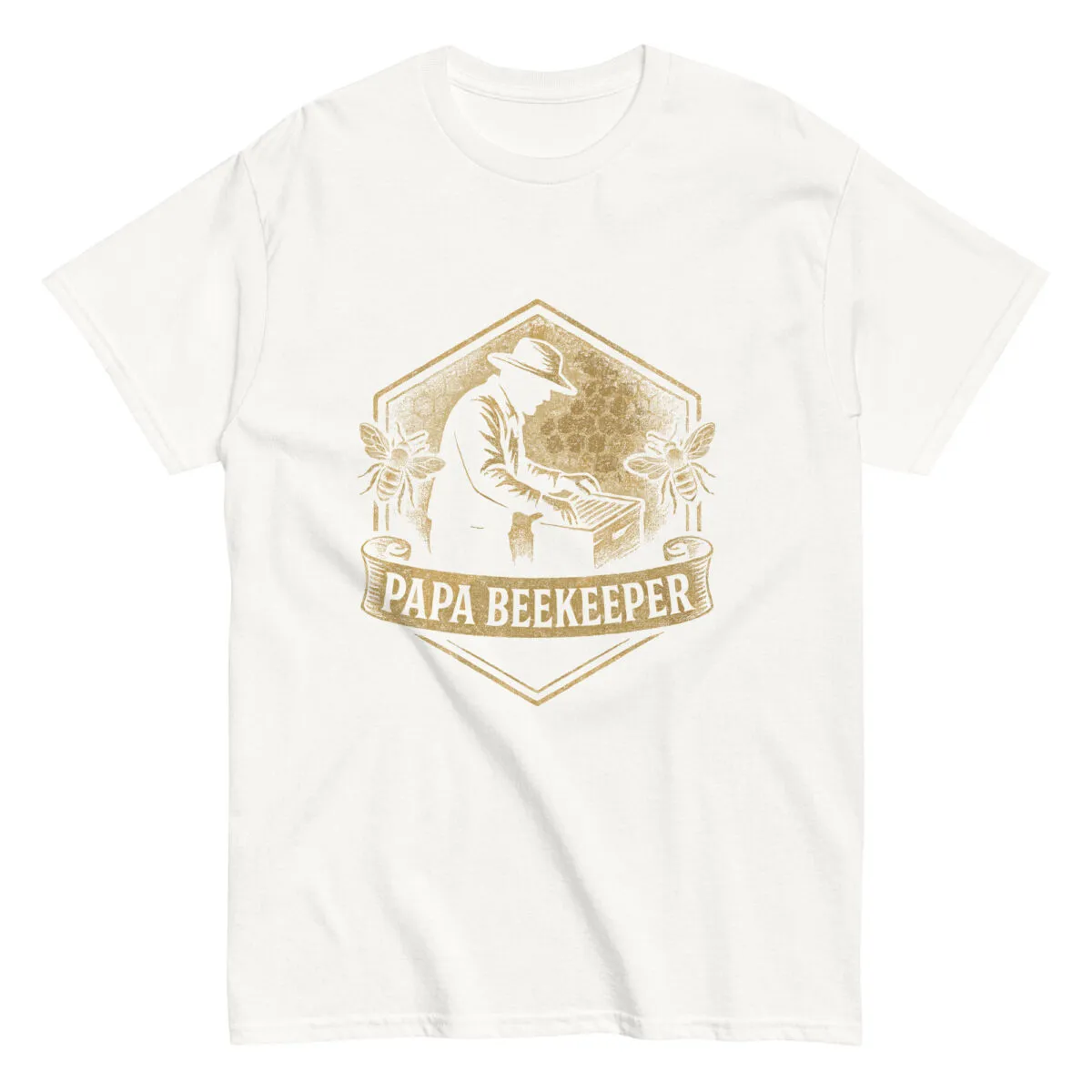 Papa Beekeeper t-shirt with bee design.