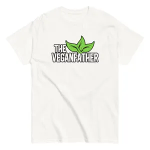 White T-shirt with 'The Veganfather' design