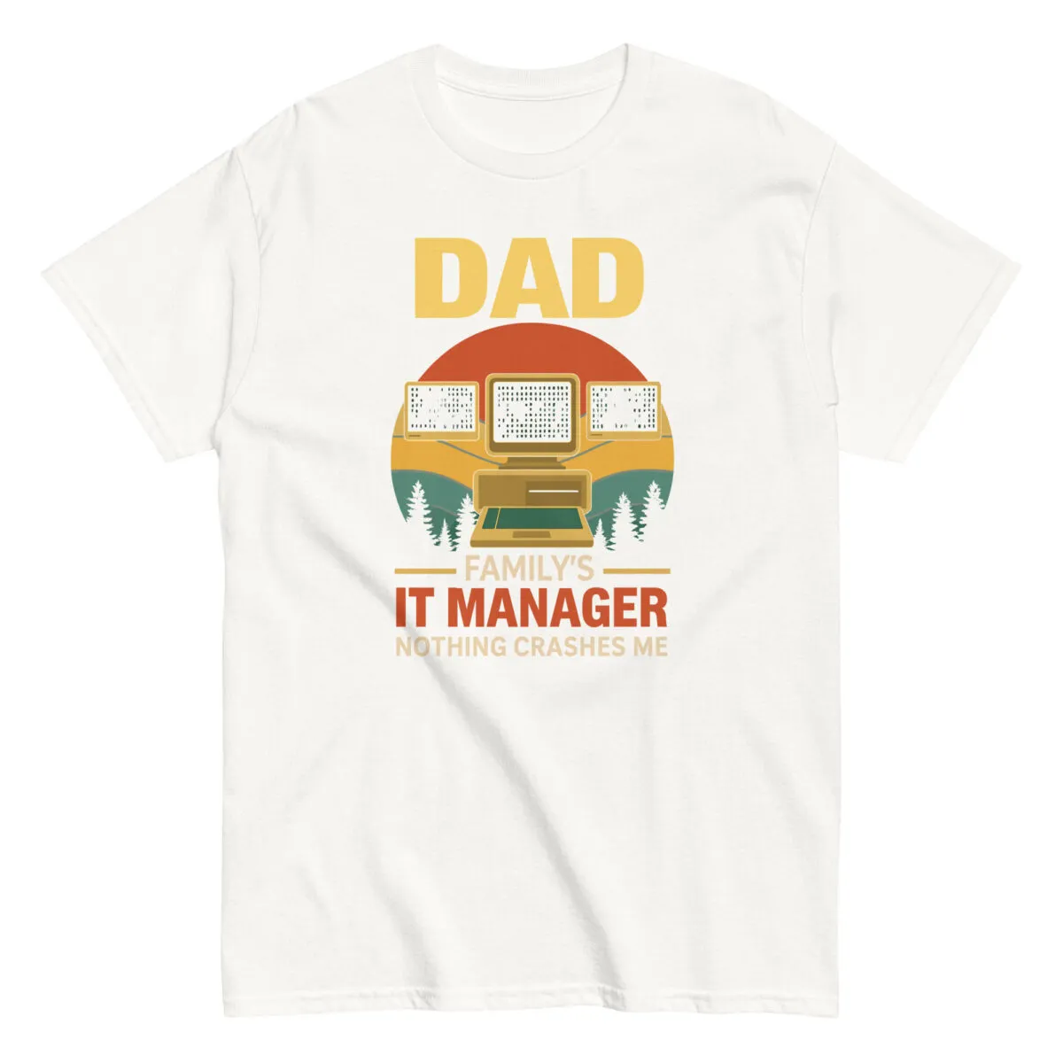 Dad IT manager shirt with computer graphics