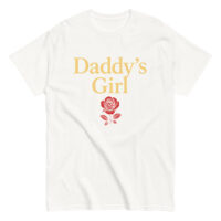 White T-shirt with 'Daddy’s Girl' and red rose