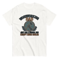 Woodworking Dad T-shirt with cool design and quote.