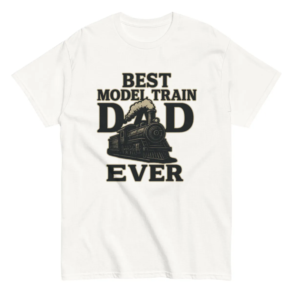 T-shirt 'Best Model Train Dad Ever' design.