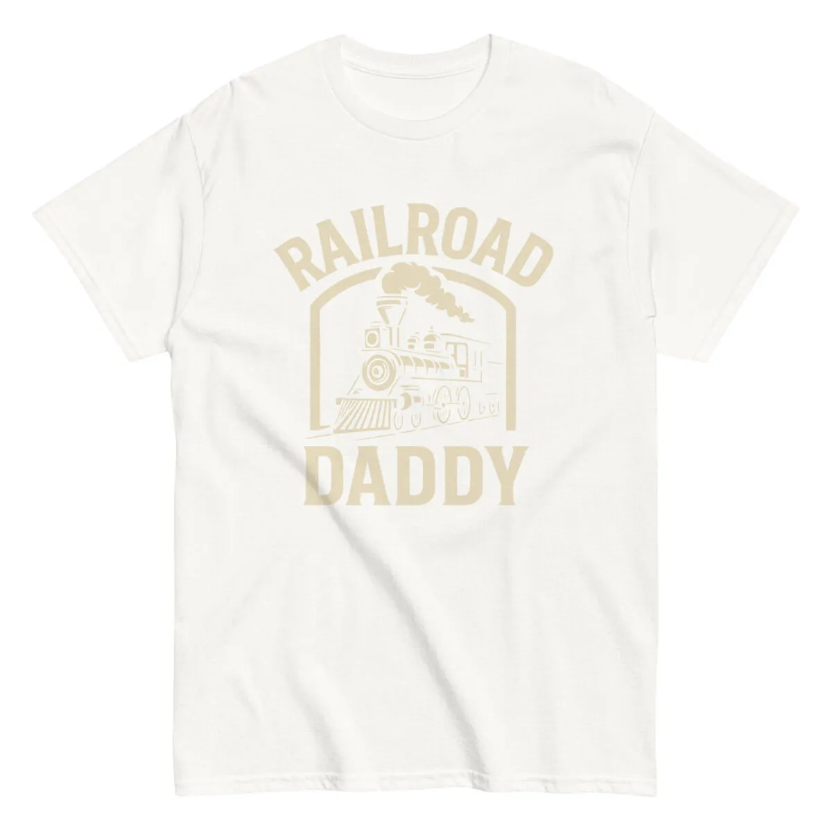 Railroad Daddy T-shirt with train graphic