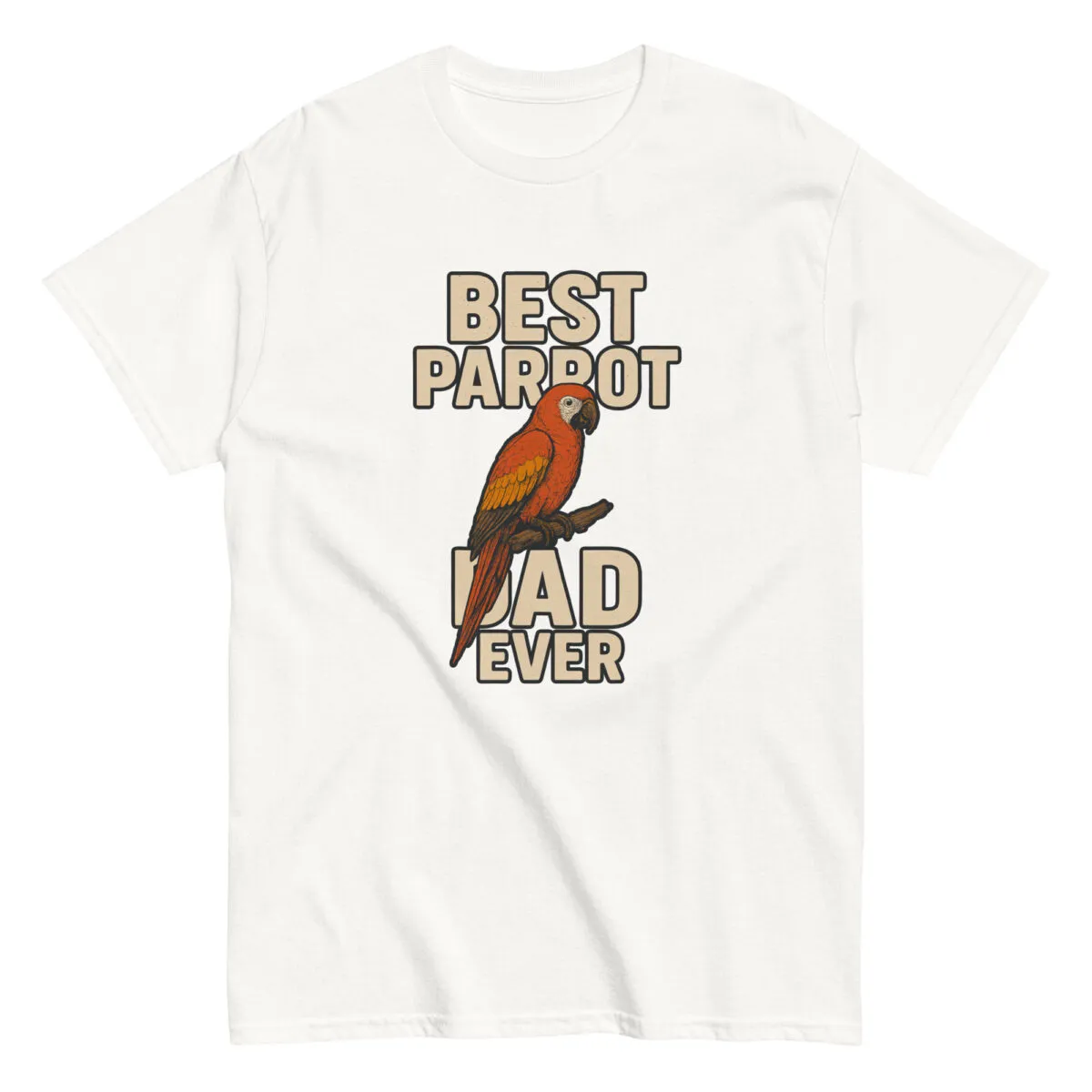 T-shirt with 'Best Parrot Dad Ever' design.