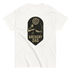 Archery Dad t-shirt with bow and target design.
