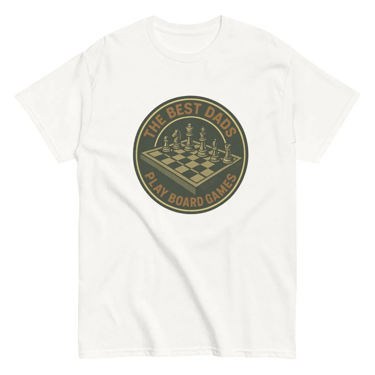 T-shirt with chess-themed dad board games design