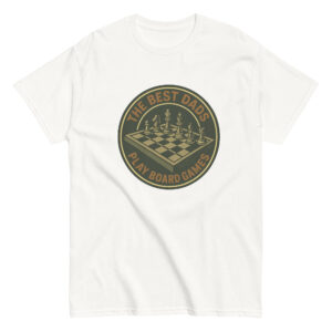 T-shirt with chess-themed dad board games design