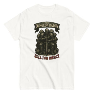 Dungeon Daddy T-shirt with knight design.