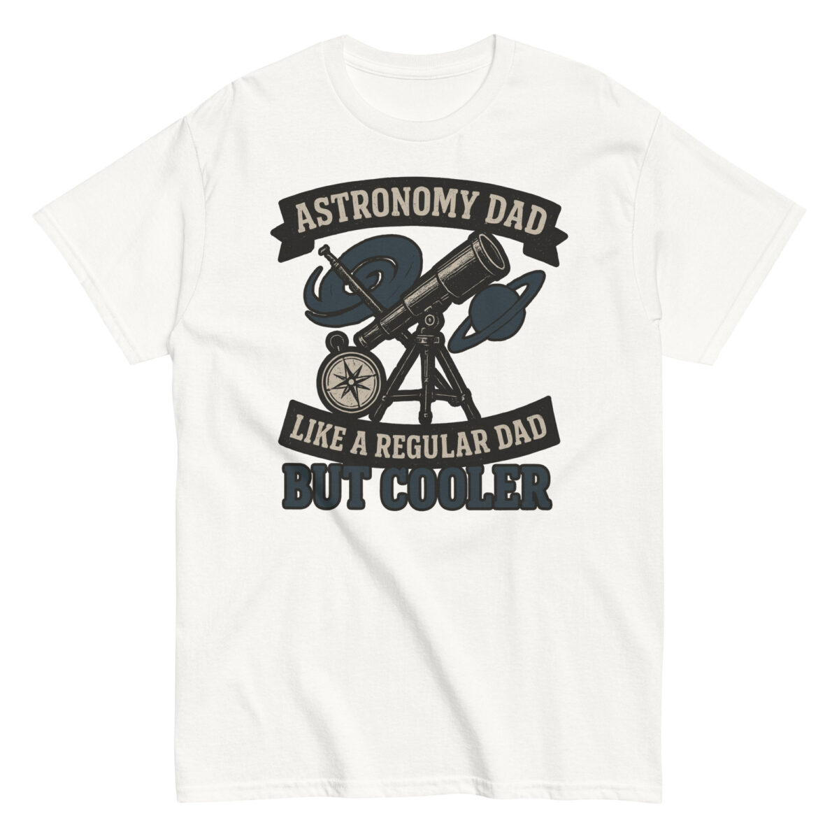 Astronomy dad t-shirt, telescope graphic, cool design.