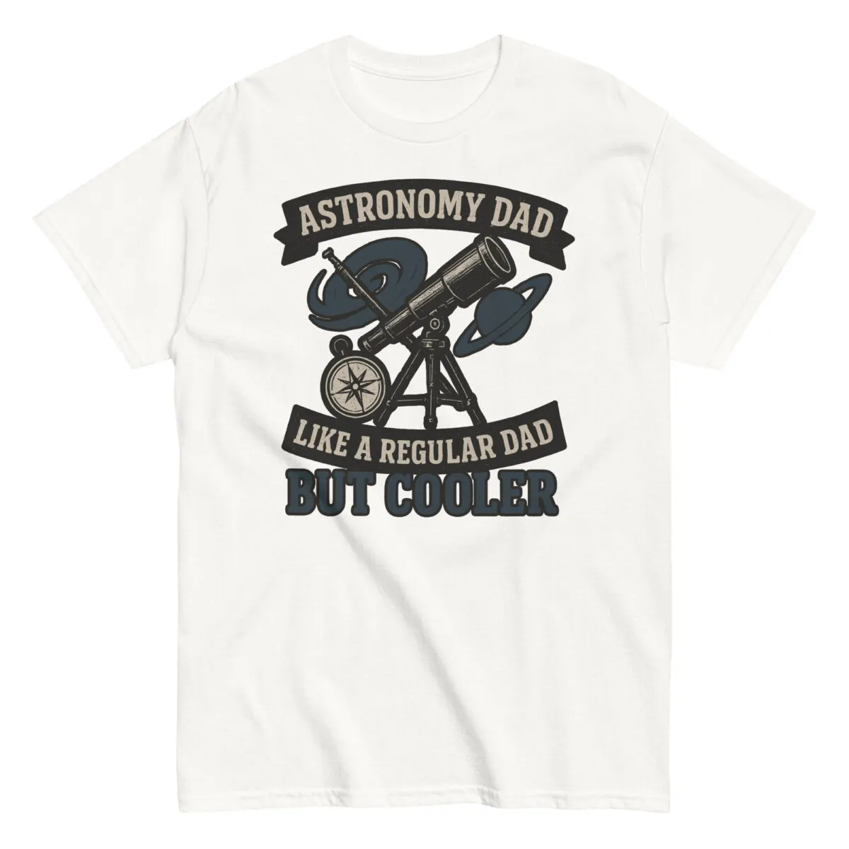 Astronomy dad t-shirt, telescope graphic, cool design.