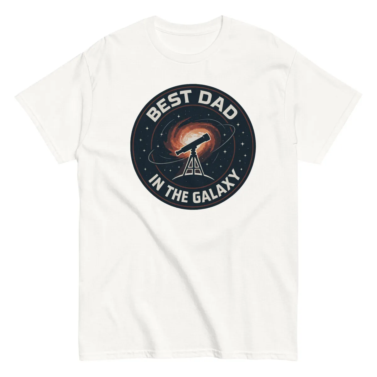 T-shirt with 'Best Dad in the Galaxy' design.