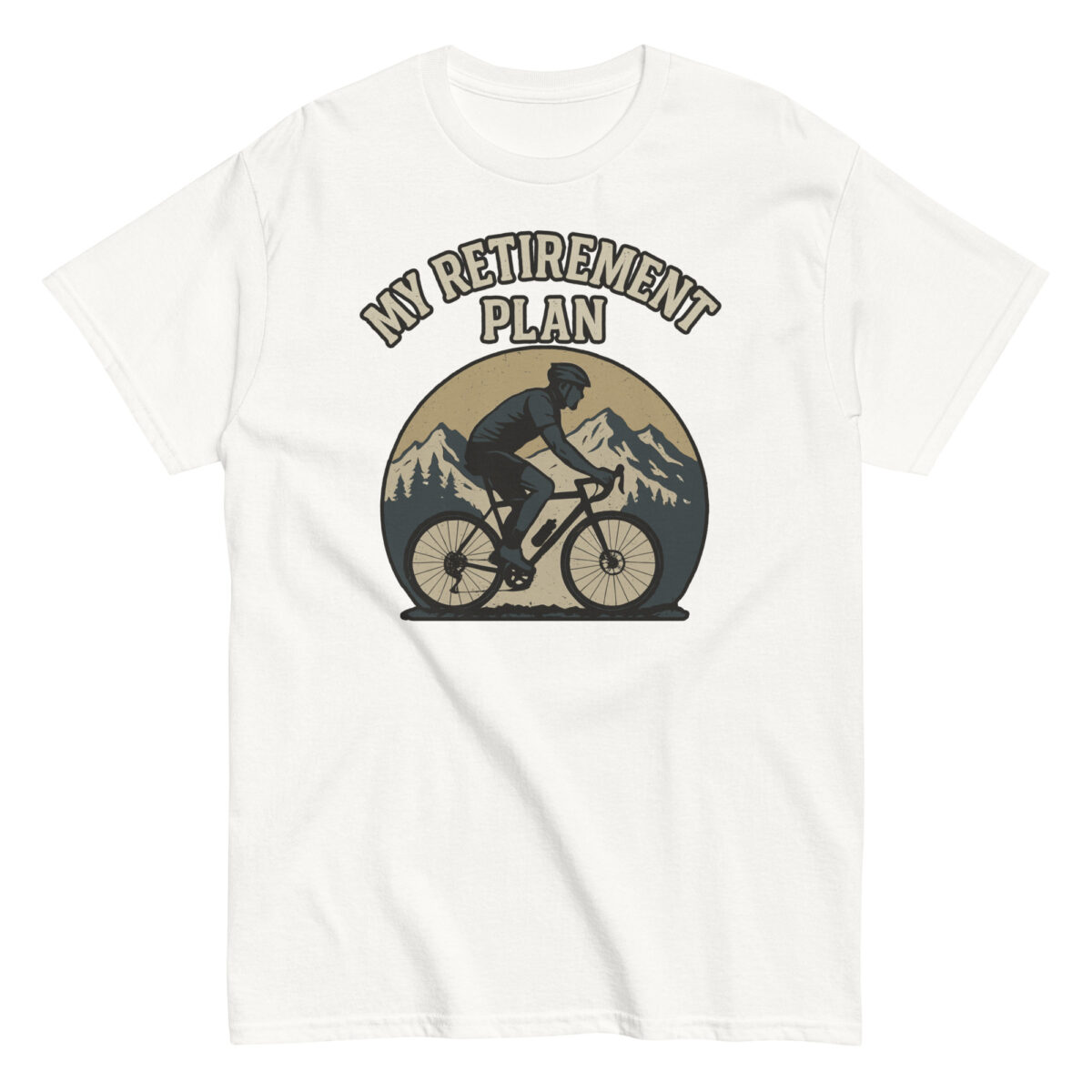 Cycling retirement plan mountain t-shirt design