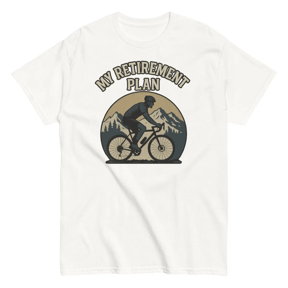 Cycling retirement plan mountain t-shirt design