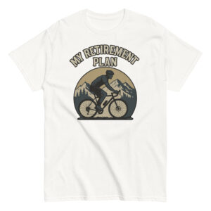 Cycling retirement plan mountain t-shirt design