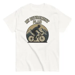Cycling retirement plan mountain t-shirt design