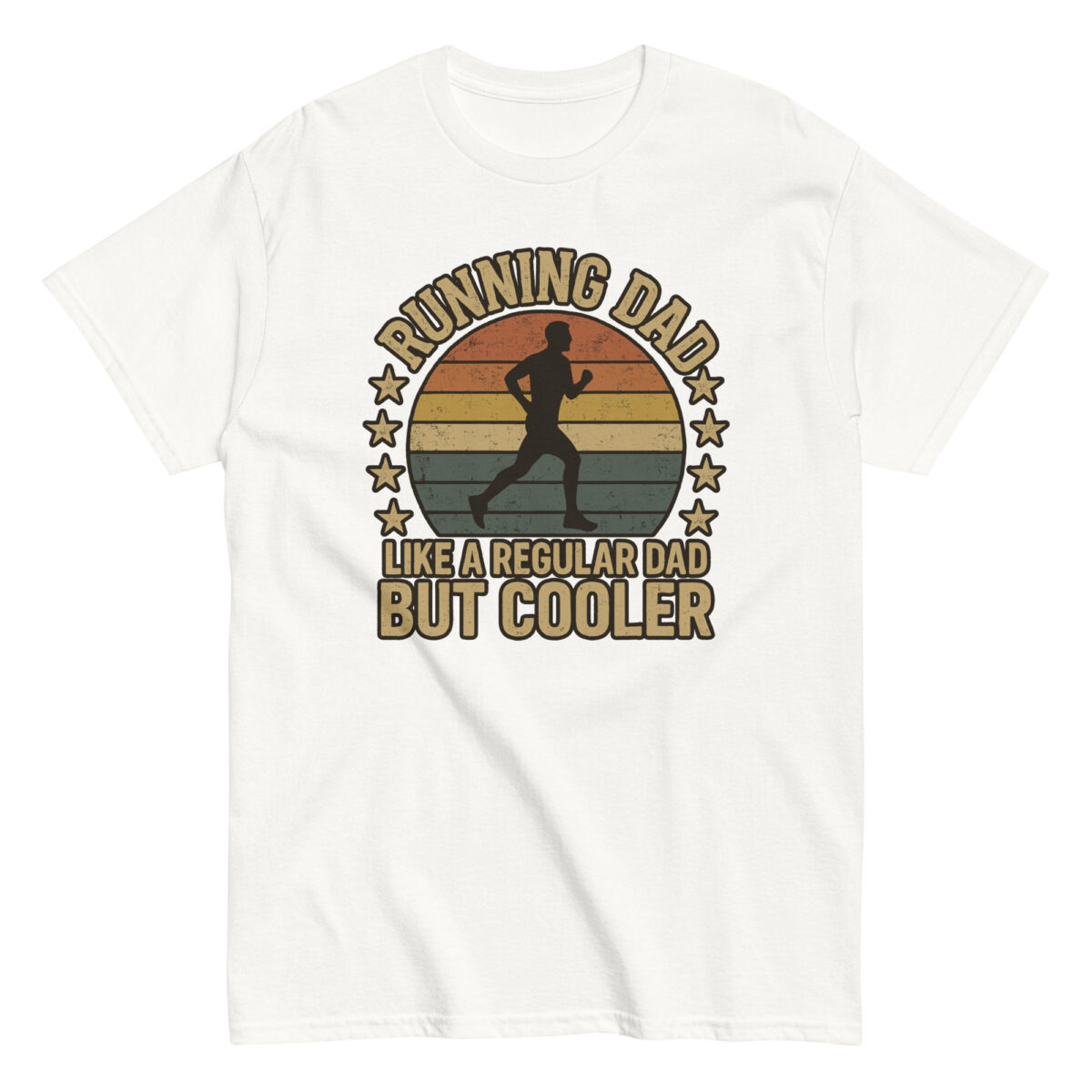 Running dad graphic shirt with vintage design.
