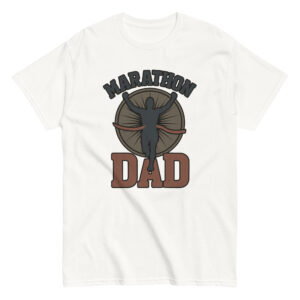 Marathon Dad t-shirt with runner graphic