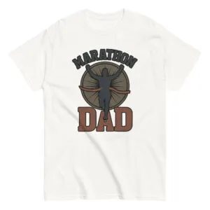 Marathon Dad t-shirt with runner graphic