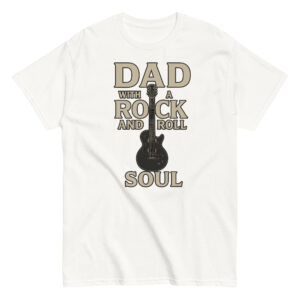Dad rock and roll soul shirt with guitar.
