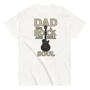 Dad rock and roll soul shirt with guitar.