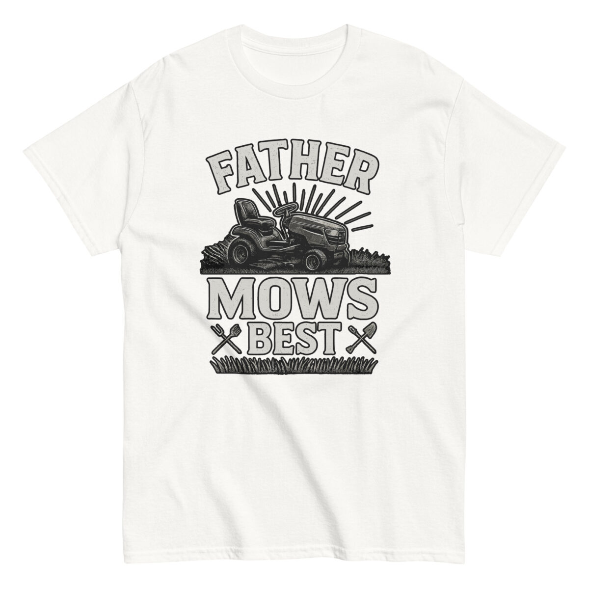 Father mows best t-shirt with lawn mower graphic