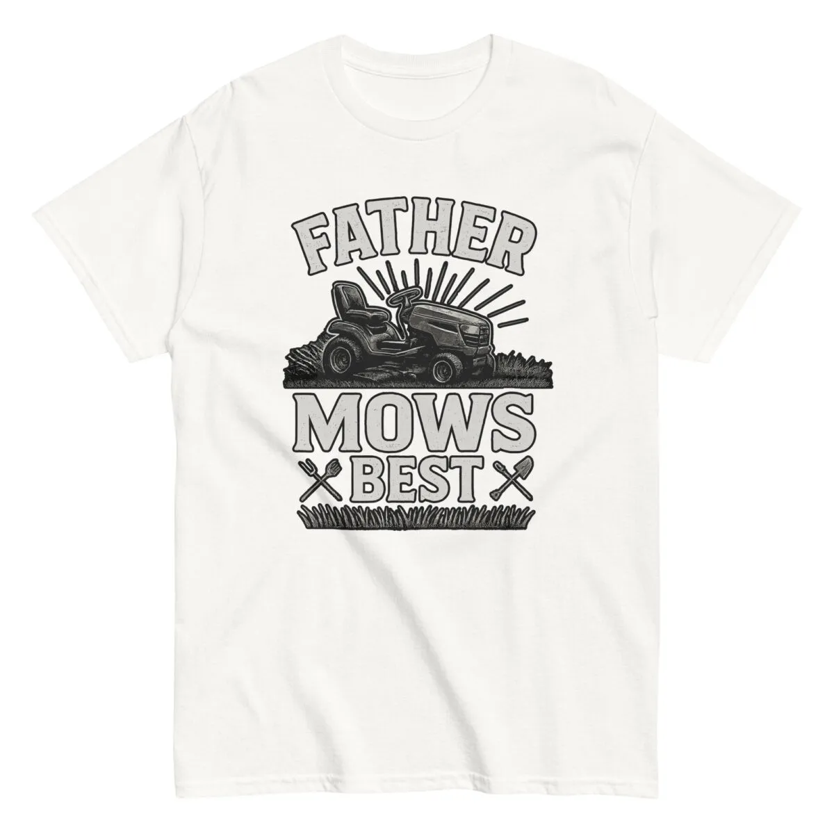 Father mows best t-shirt with lawn mower graphic