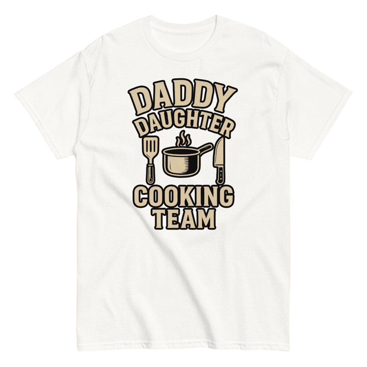 Daddy Daughter Cooking Team T-shirt graphic design.