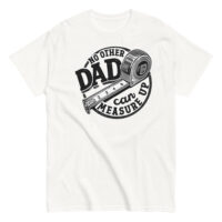 White shirt with 'No Other Dad' tape design.